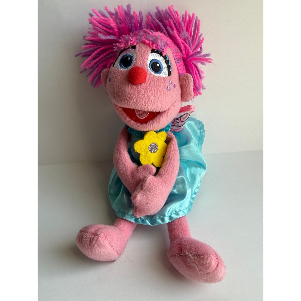 Sesame Street Abby Cadabby GUND Plush Pink Purple Yarn Hair Teal Dress 6047652